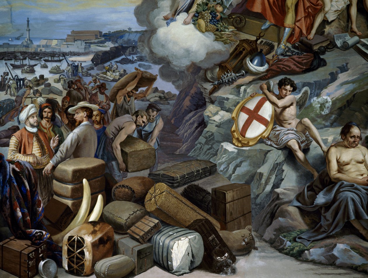 Ligurian trade, painting by Giuseppe Isola, Italy by Giuseppe Isola