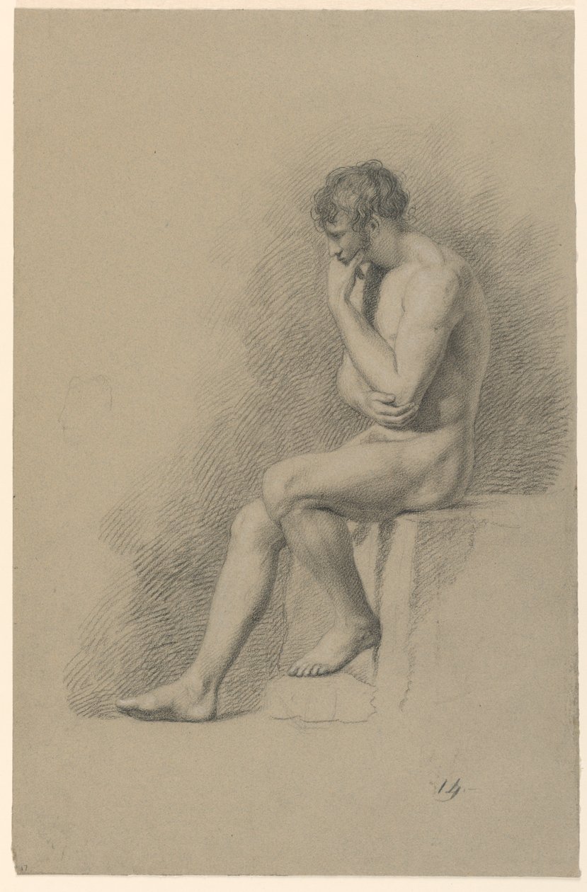Academic Study of a Male Nude by Giuseppe Longhi