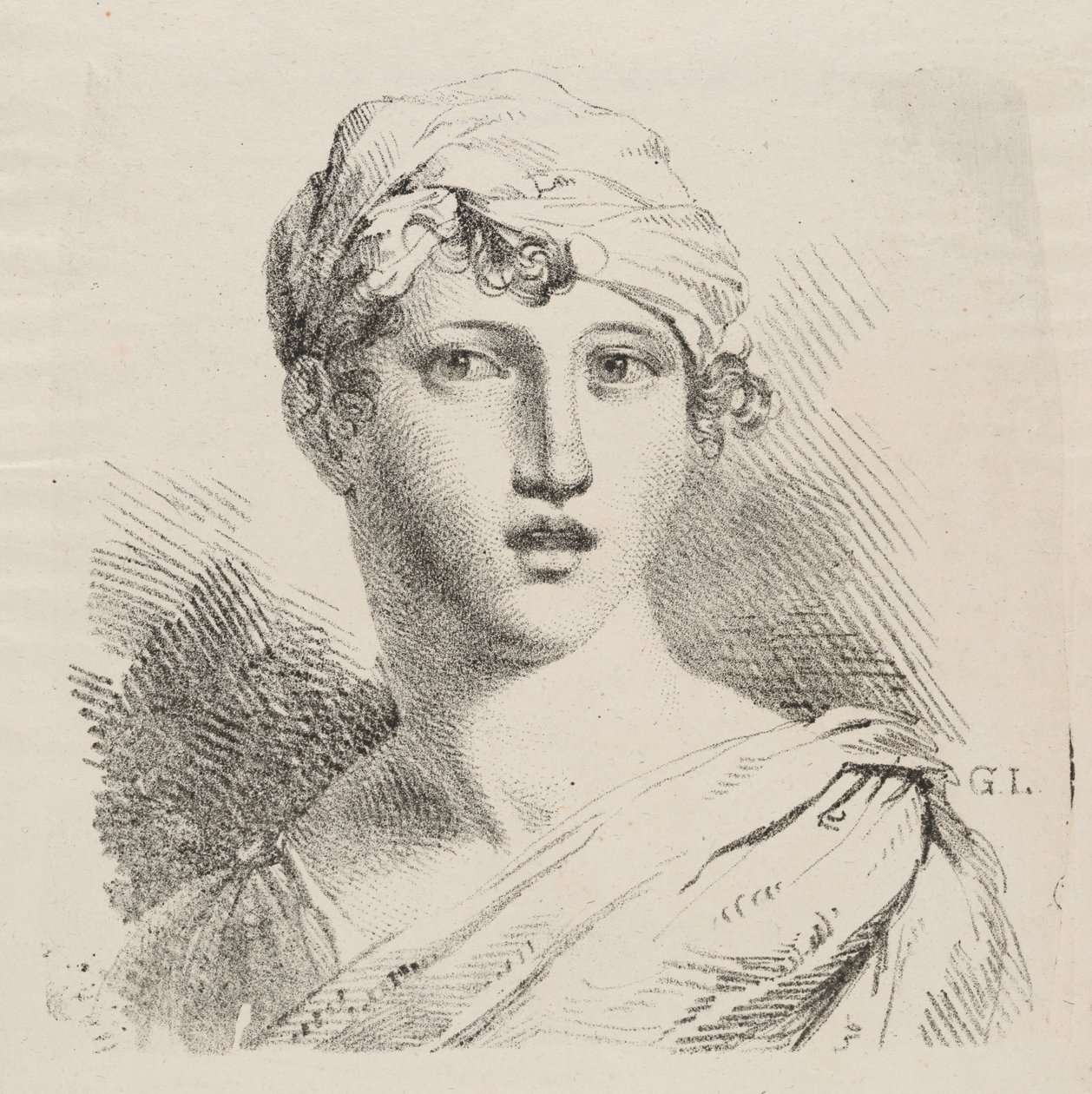 Bust of a Young Woman with a Turban by Giuseppe Longhi