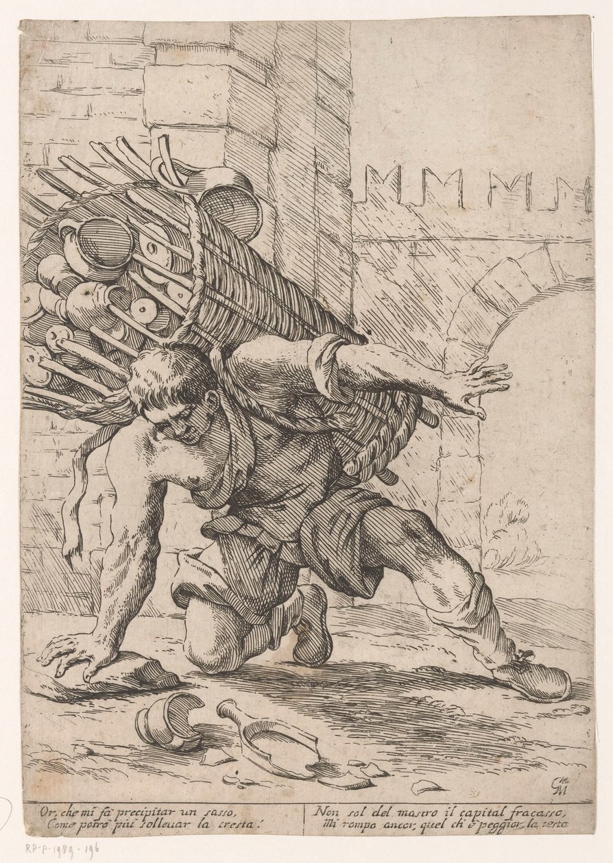 Seller of Pottery (Street Vendors in Bologna) by Giuseppe Maria Mitelli