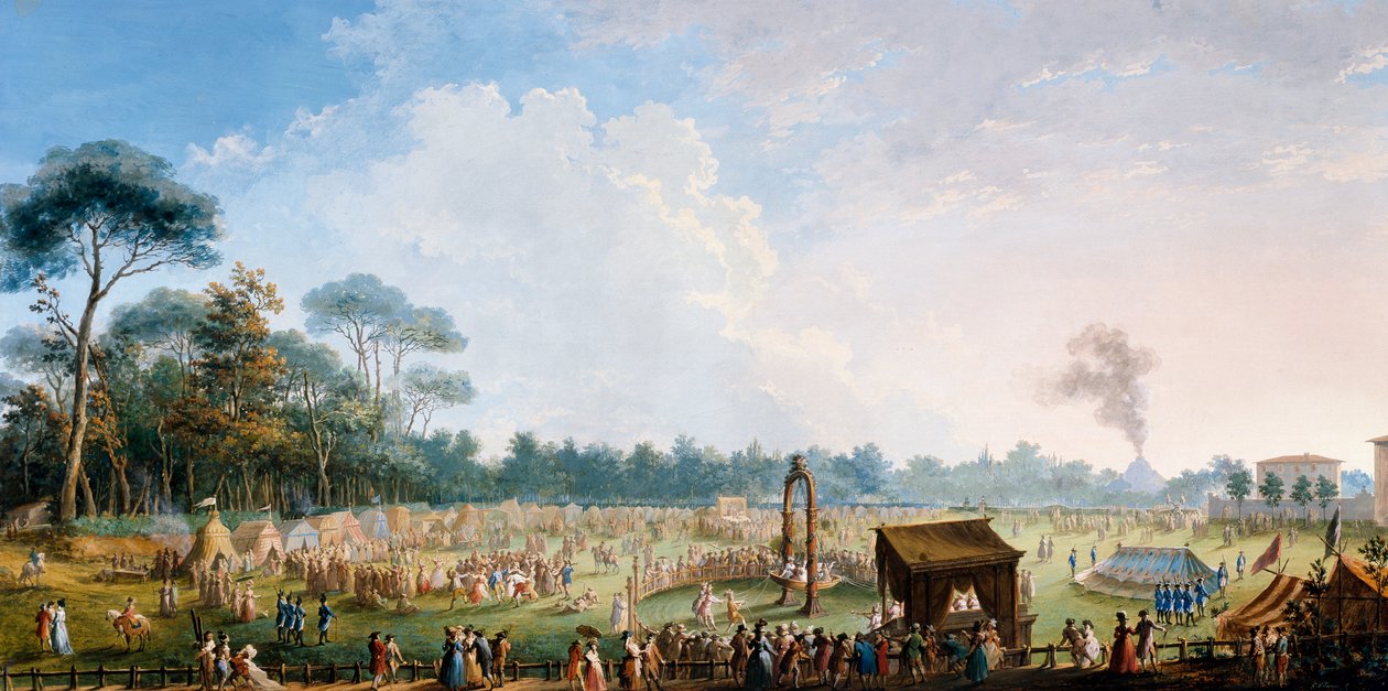 Celebration at the Cascine in honour of Ferdinand III, Games in the meadow of the Great Oak by Giuseppe Maria Terreni