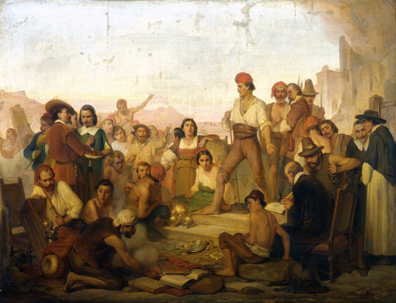 The Revolt of the Neapolitan Fisherman Tommaso Aniello, known as Masaniello (1622-1647) in Naples in 1647 by Giuseppe Mazza