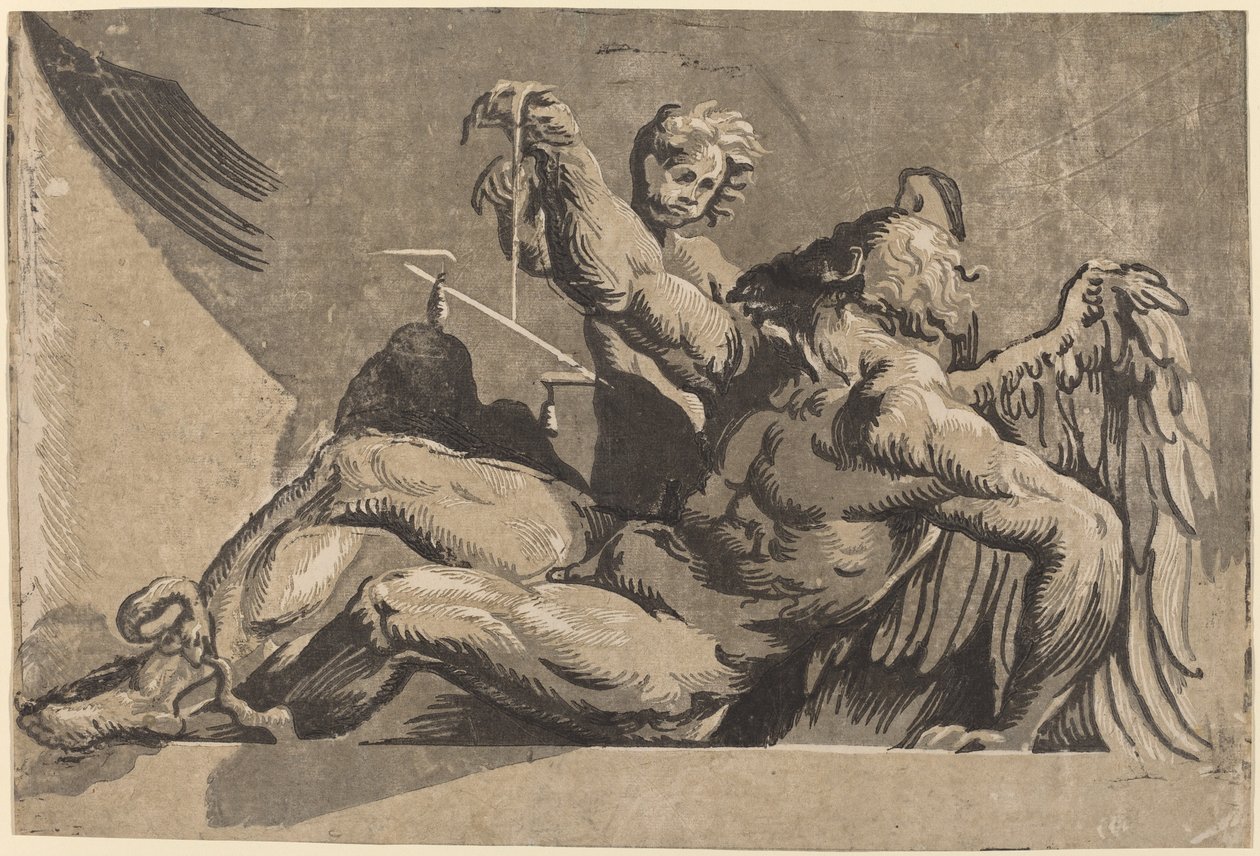Saturn by Giuseppe Nicolo Vicentino, after Giovanni Antonio Pordenone
