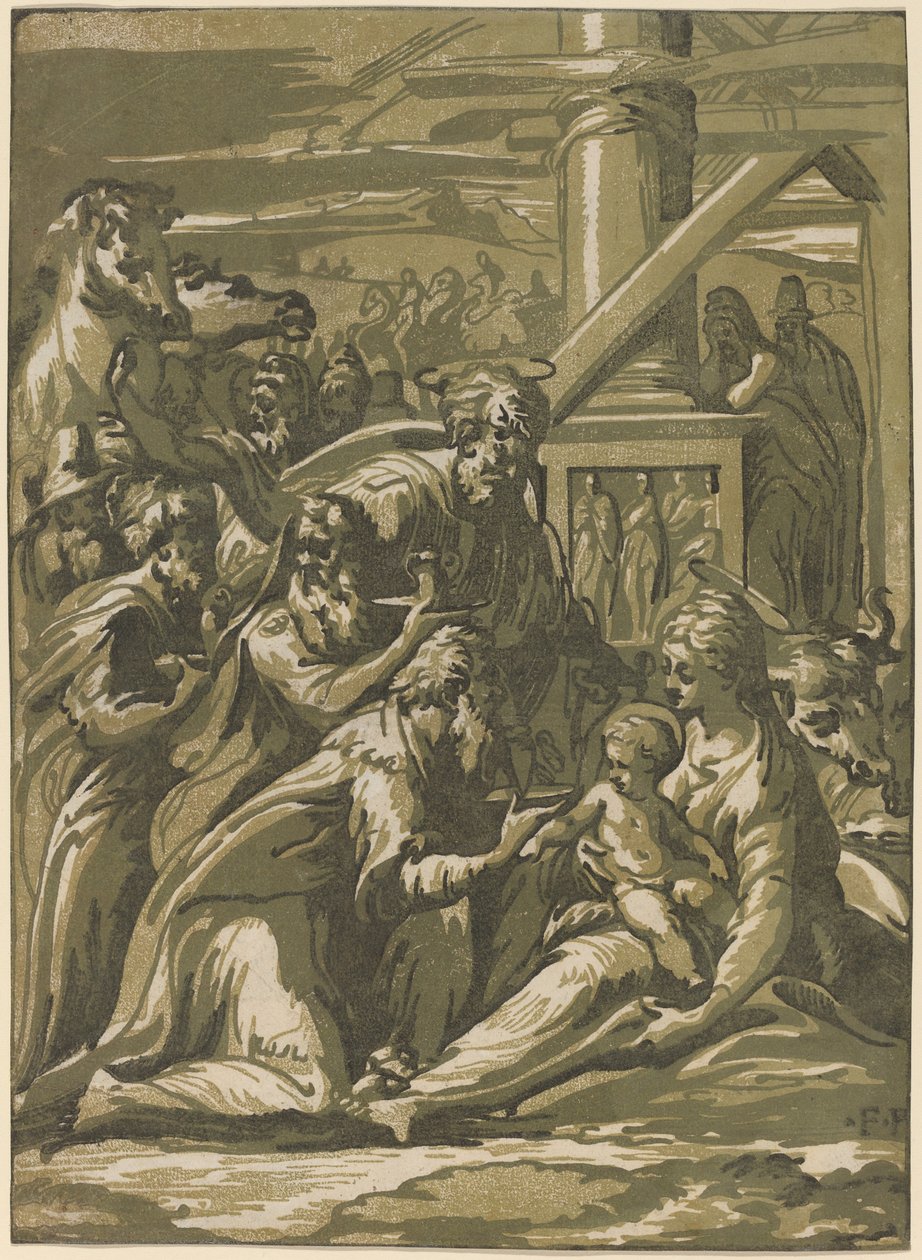 The Adoration of the Magi by Giuseppe Nicolo Vicentino, after Parmigianino