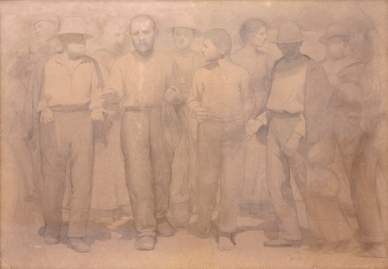 Cartoon for The Fourth State by Giuseppe Pellizza da Volpedo