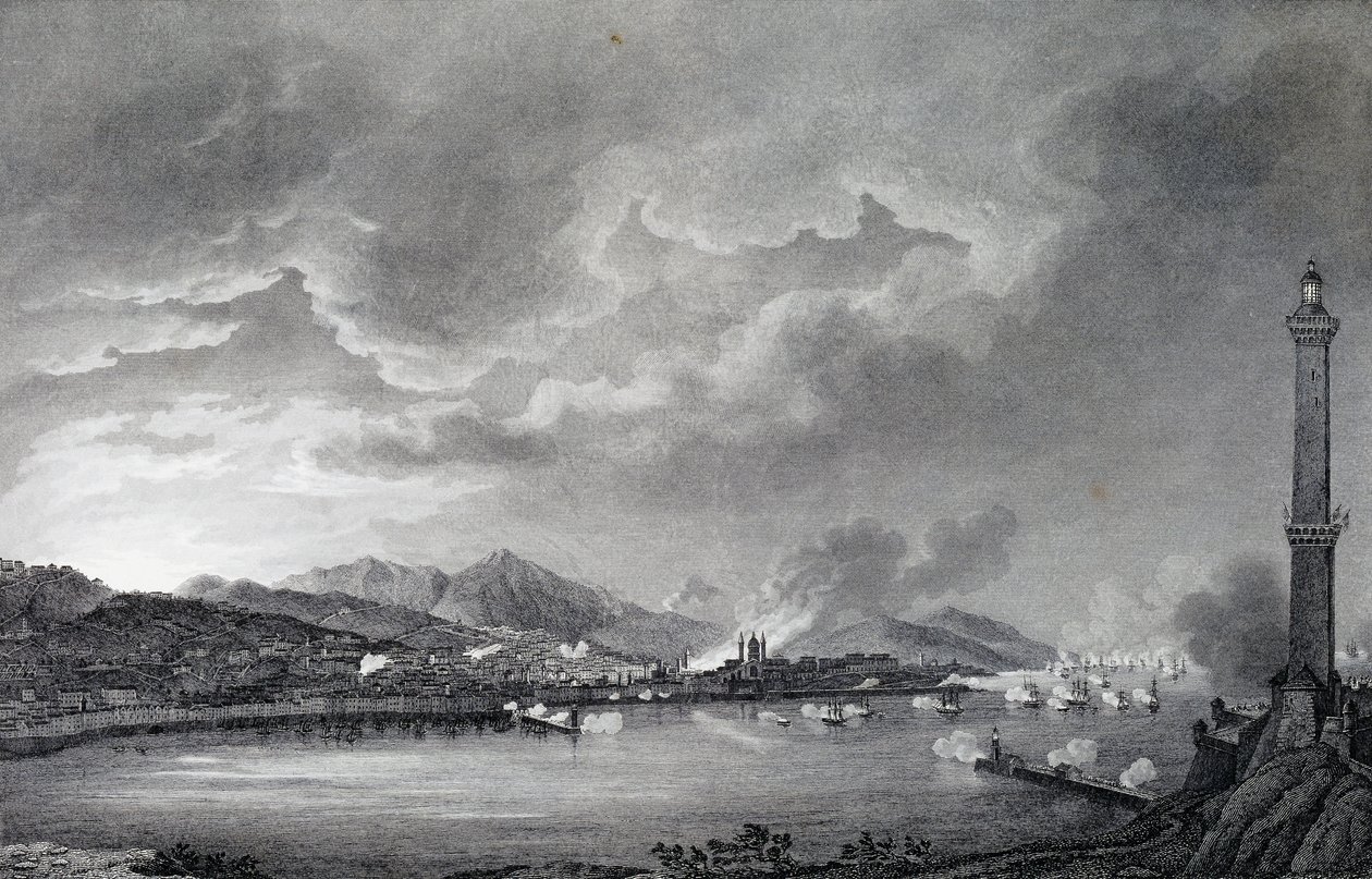 Genoa Being Bombarded by English Fleet, 25 May 1800 by Giuseppe Pietro Bagetti