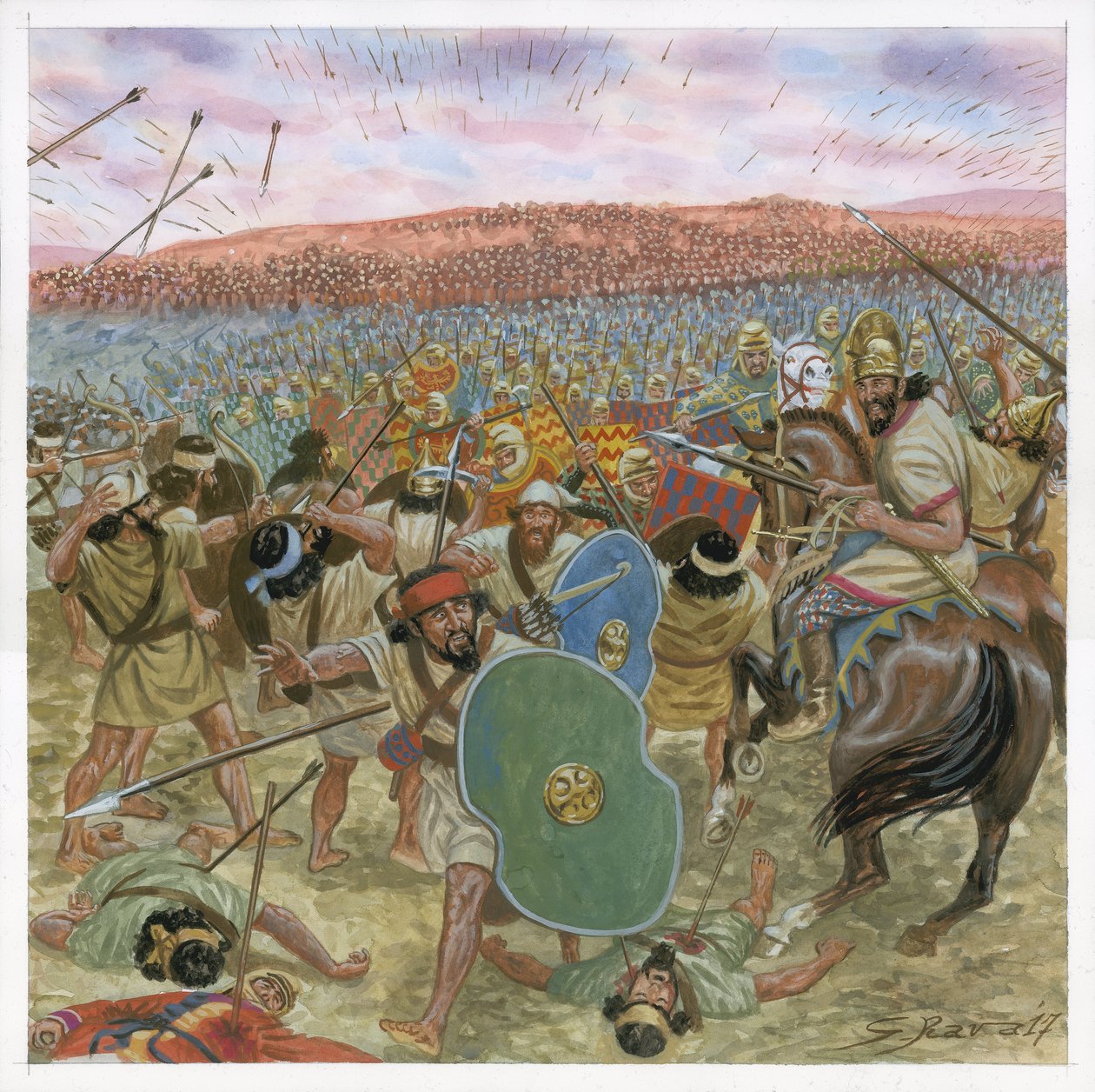 Battle between Persian and Median by Giuseppe Rava