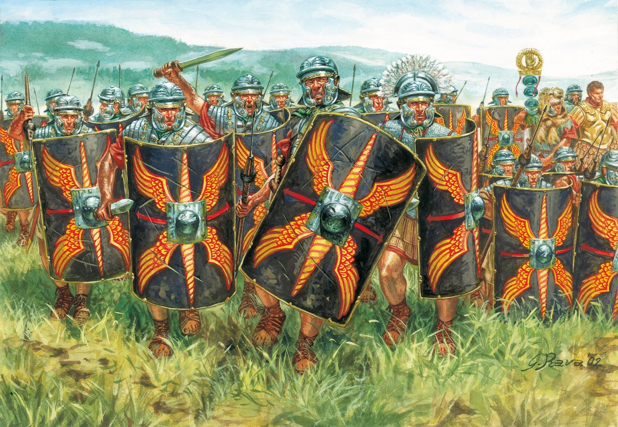 Roman antiquity: a group of Roman legionaries by Giuseppe Rava