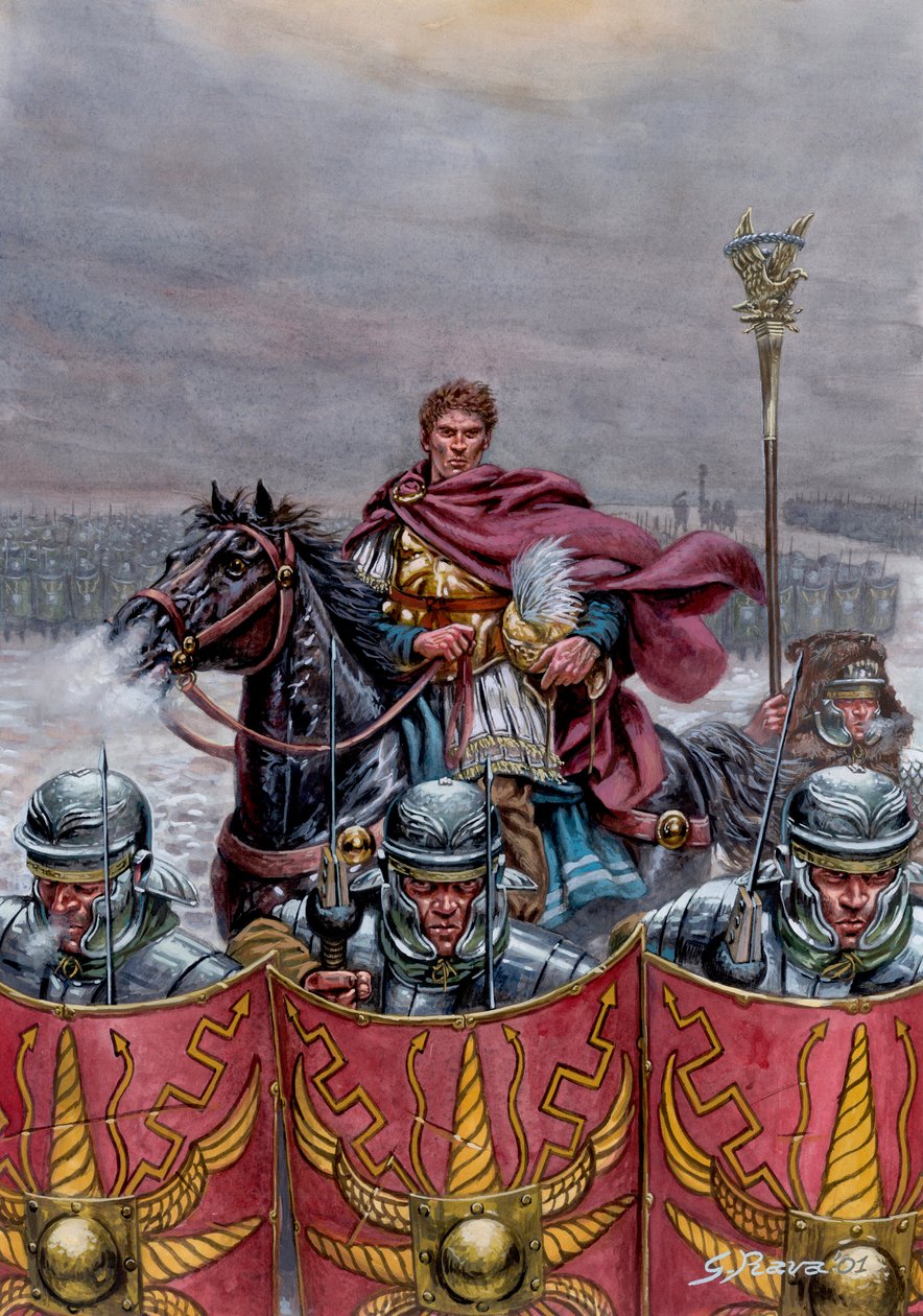 Roman Army Near Hadrian's Wall in Scotland, 2nd Century AD (Illustration)