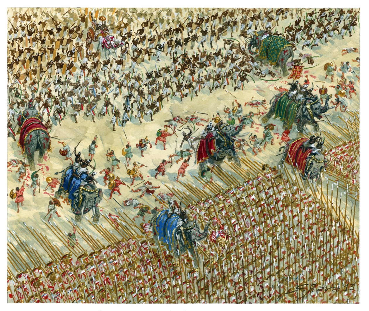 The Battle of Hydaspes: Alexander and Porus Fighting in 327 BC