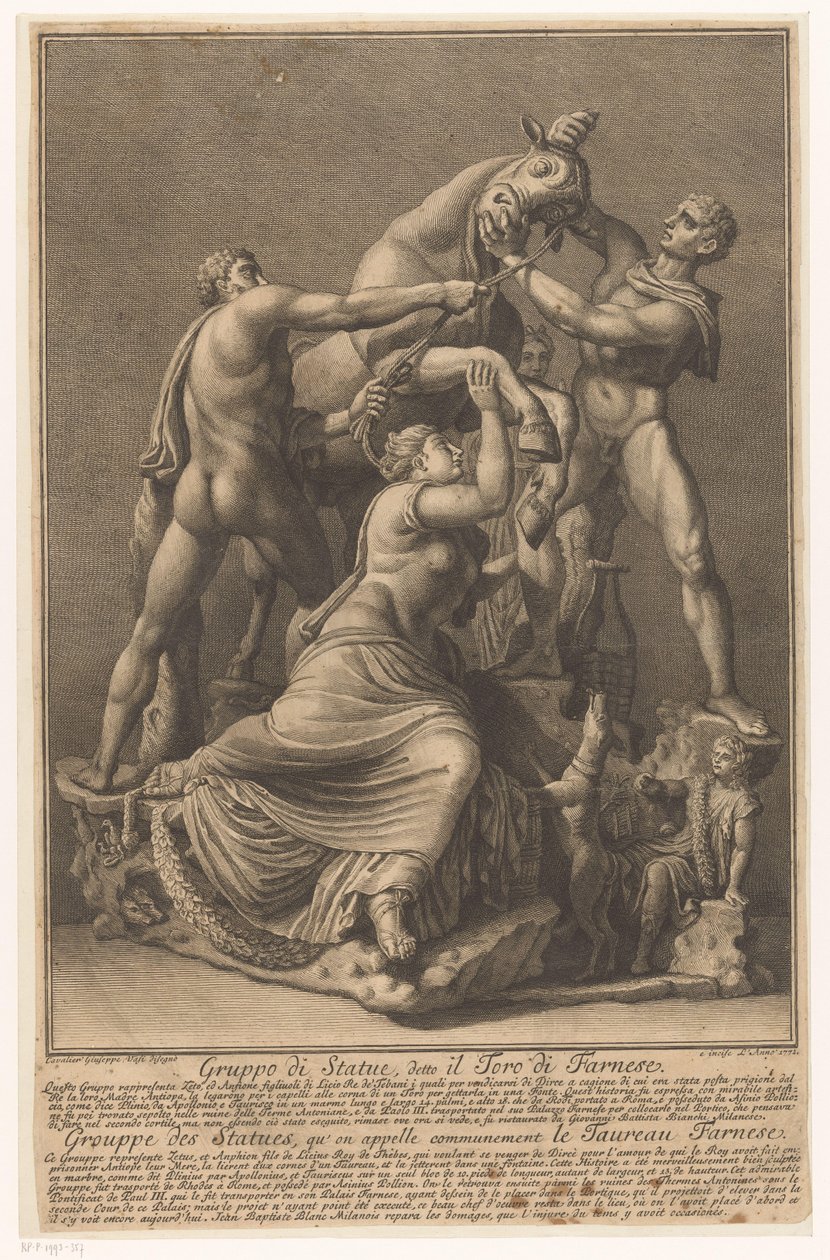 Dirce Being Tied to a Bull by Giuseppe Vasi
