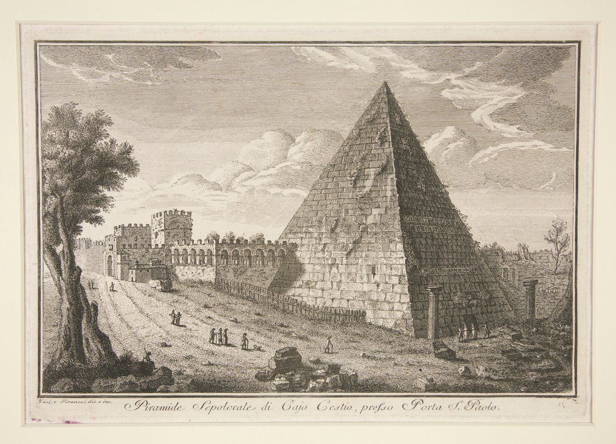 Pyramid of Gaius Cestius by Giuseppe Vasi