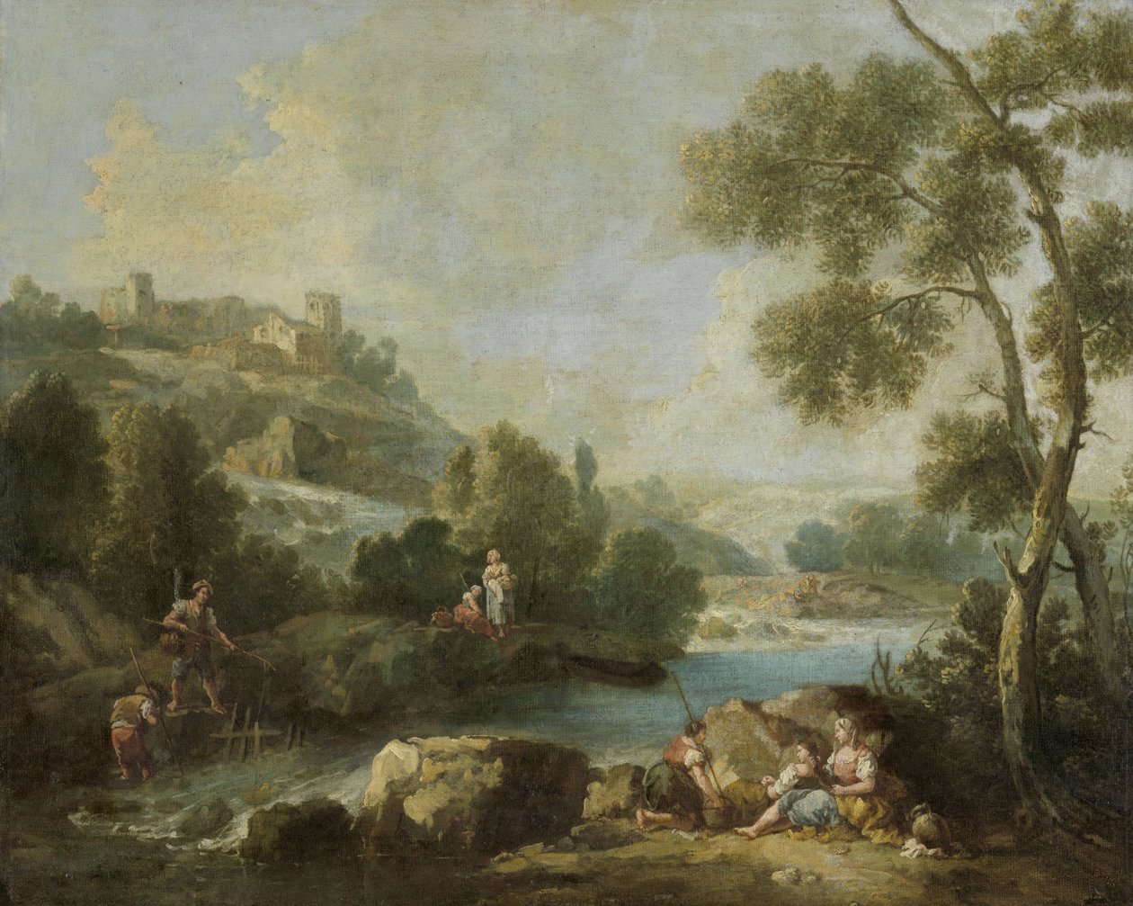 Landscape with Figures by Giuseppe Zais