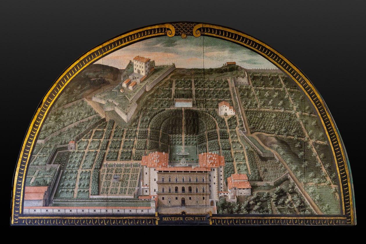 Pitti Palace, Boboli Gardens and Belvedere Fort in Florence by Giusto Utens