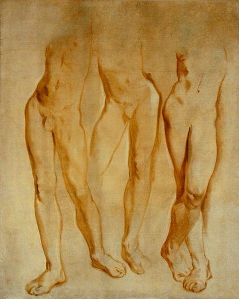 Three Studies of a Male Nude by Glyn Warren Philpot