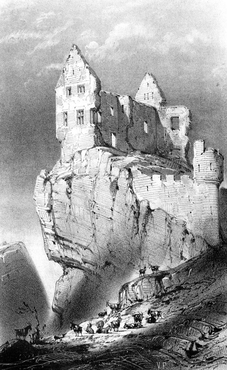 The Chateau de Crussol, Saint-Peray, France by Godard Q. des Augustins