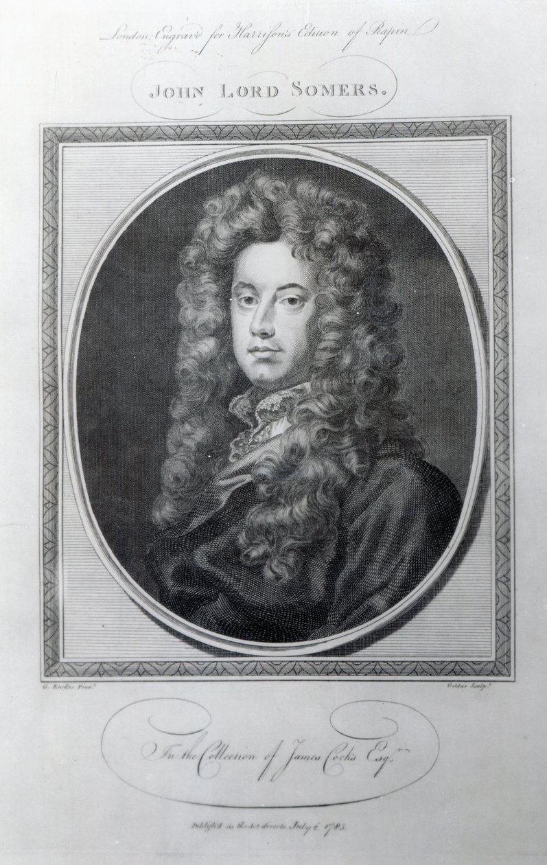 John, Lord Somers, Engraved by John Golder by Godfrey Kneller