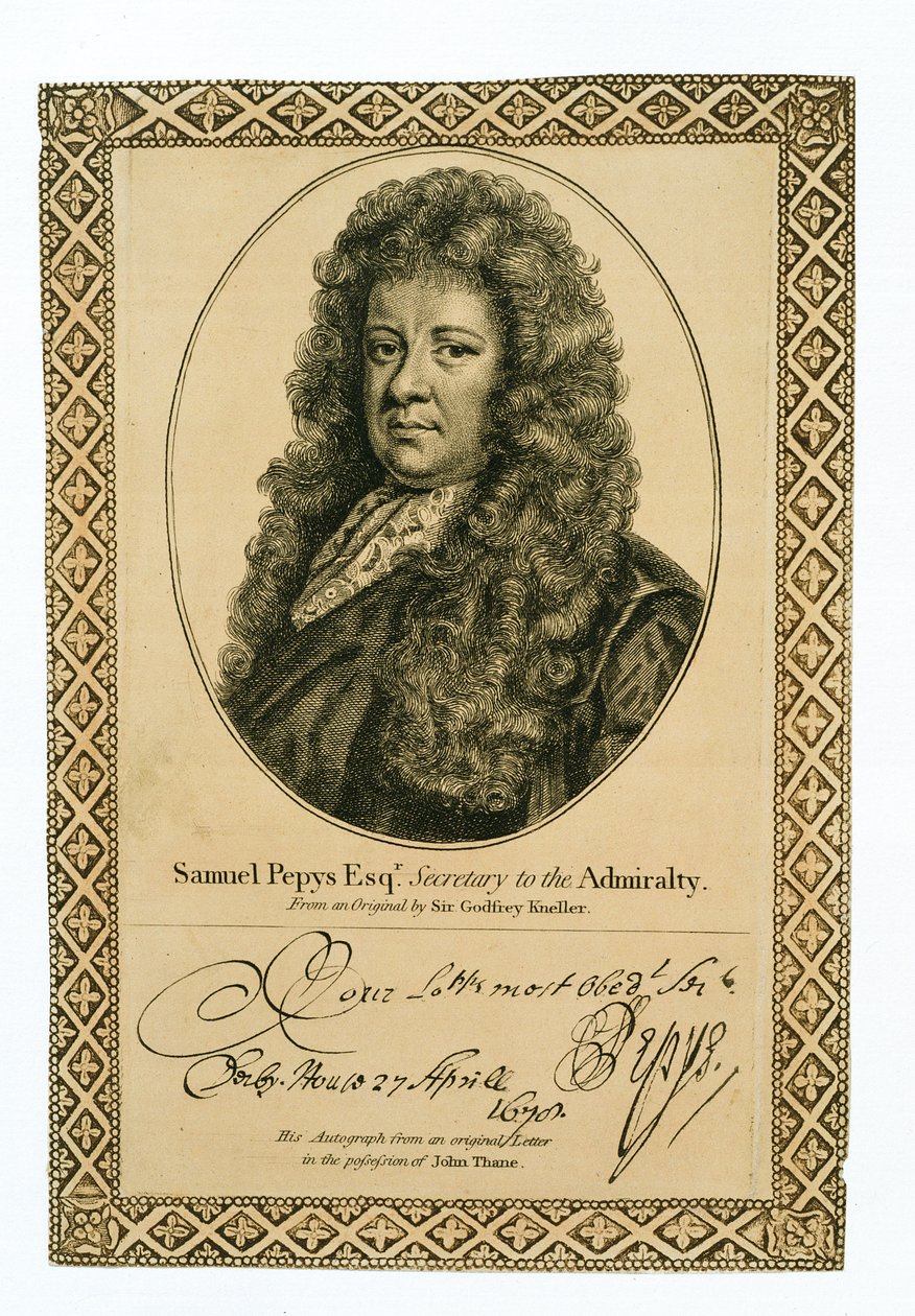Samuel Pepys, Secretary to the Admiralty by Godfrey Kneller