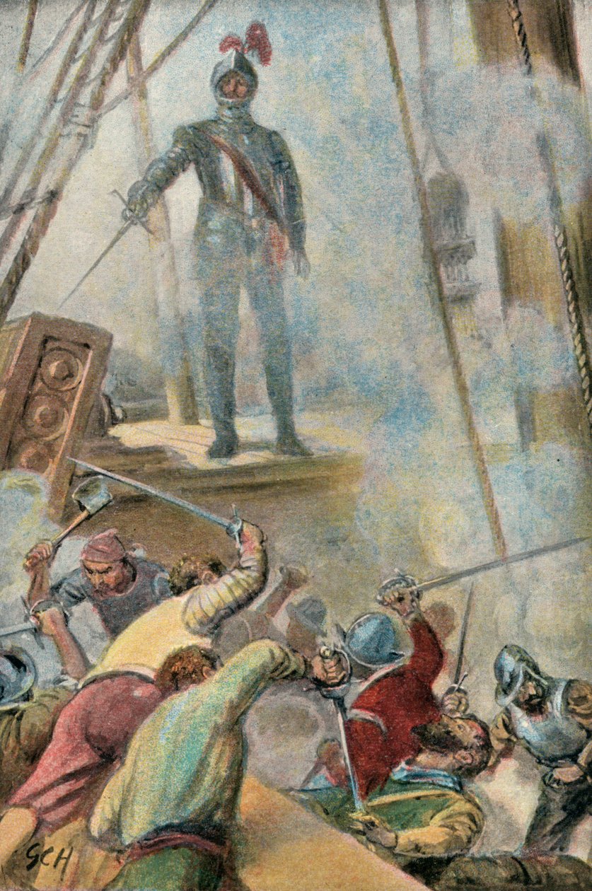 Illustration for Westward Ho! By Charles Kingsley by Godfrey C. Hindley