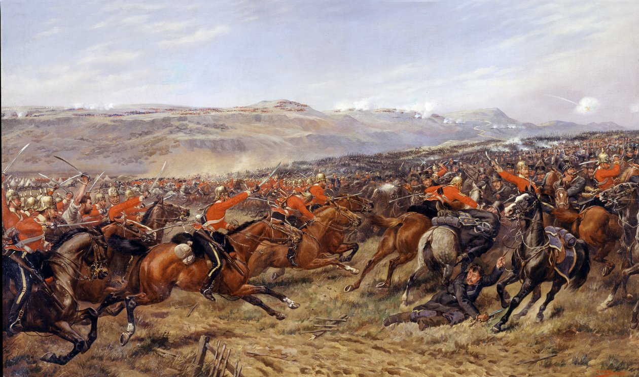The Charge of the Heavy Brigade at the Battle of Balaclava, 25 October 1854 by Godfrey Douglas Giles