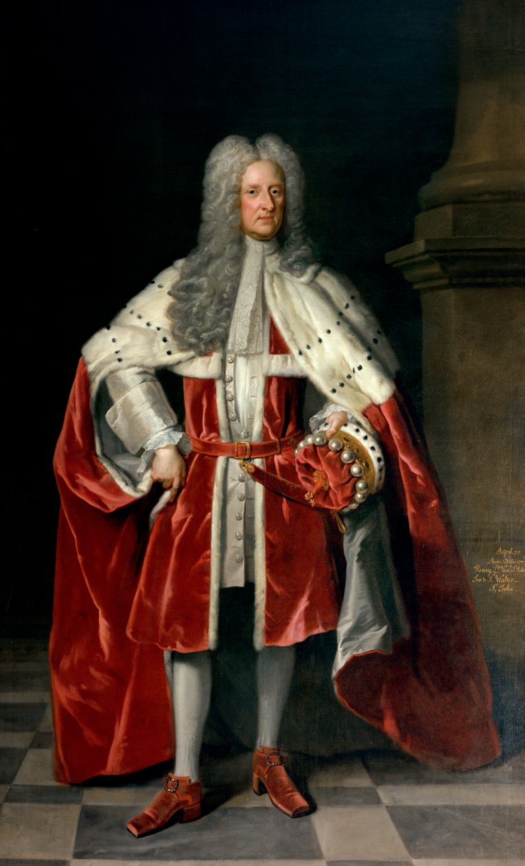 Portrait of Henry, 1st Viscount St. John (1652-1742) in His Coronation Robes, 1727 by Godfrey Kneller