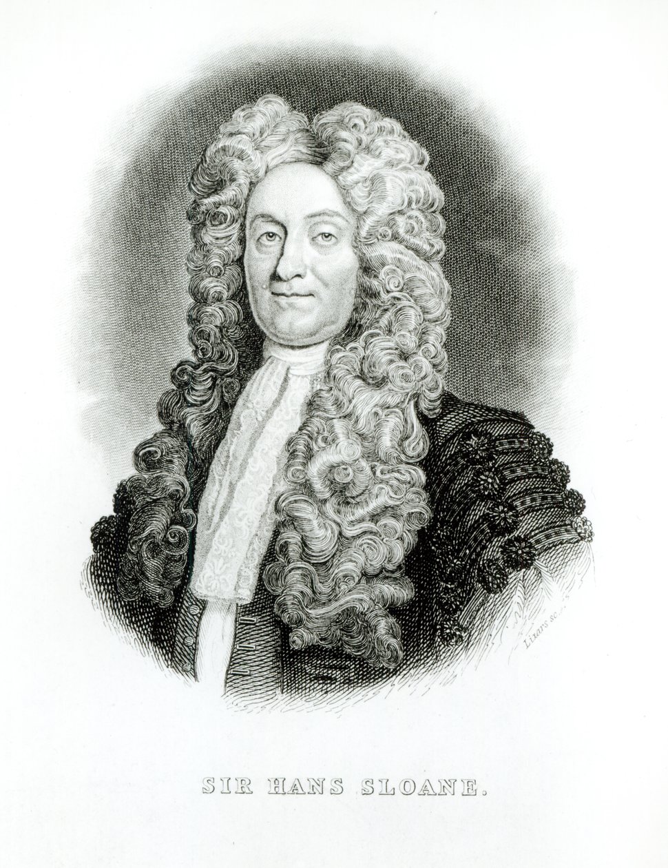 Sir Hans Sloane (1660-1753) engraved by William Home Lizars for Sloane