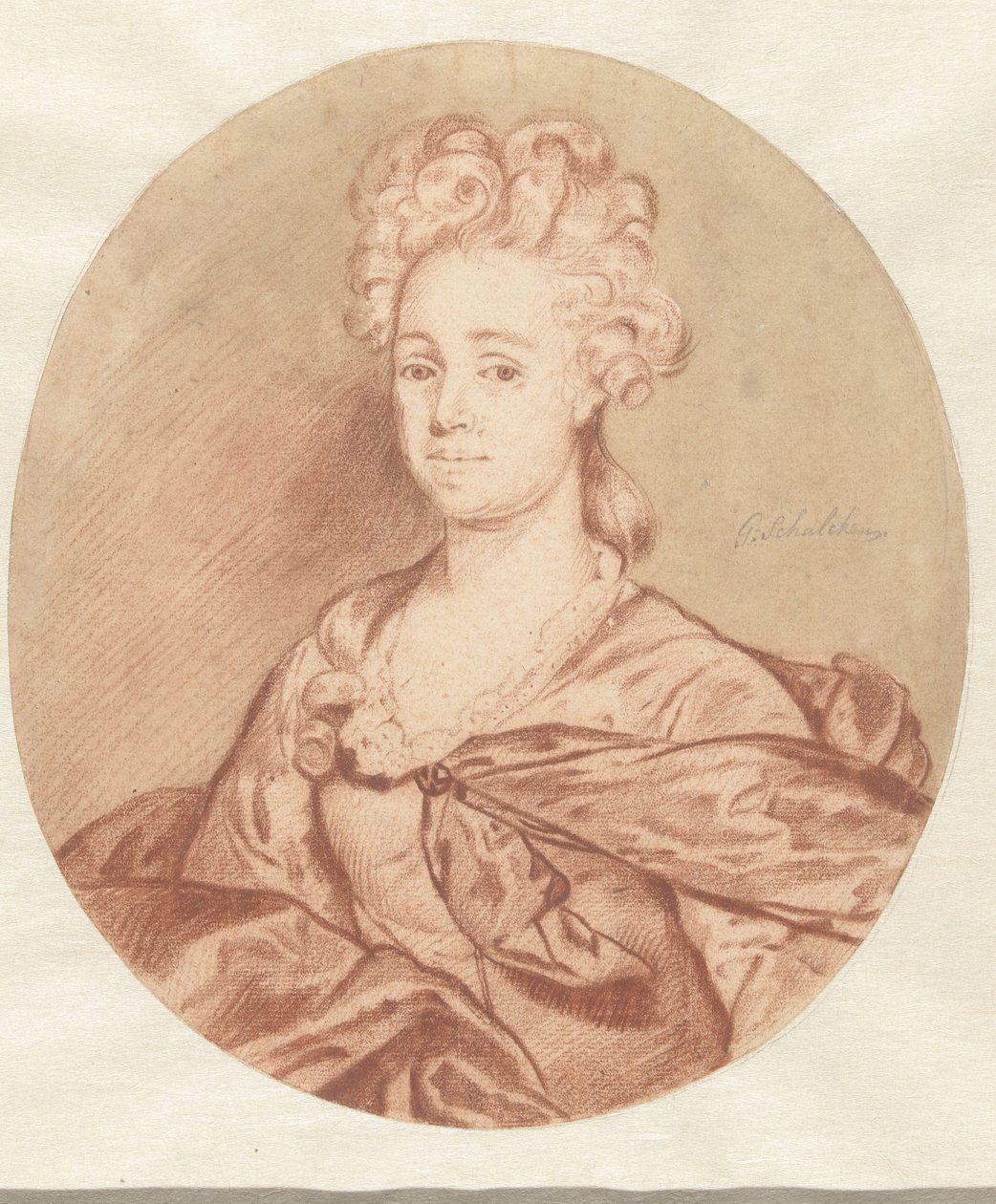 Portrait of an Unknown Woman, in Oval by Godfried Schalcken