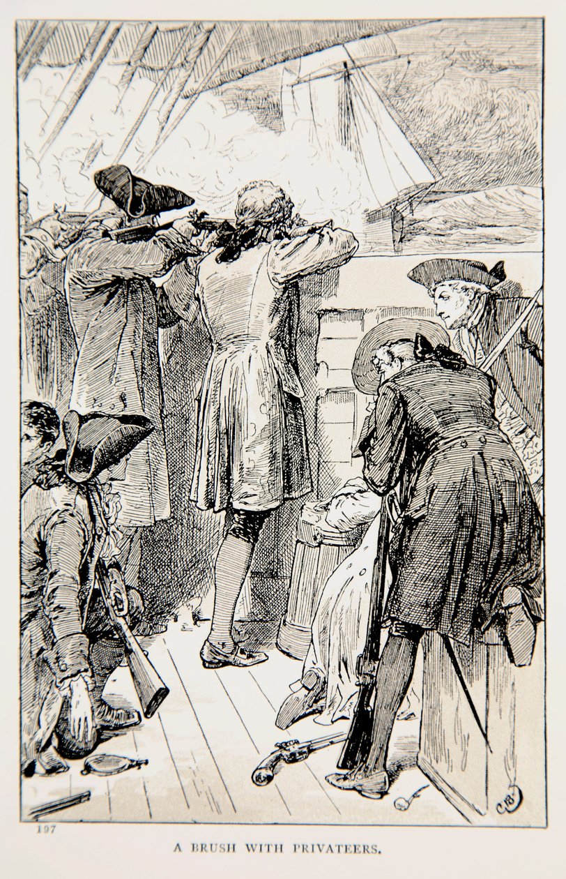 A Brush with Privateers, an Illustration from 