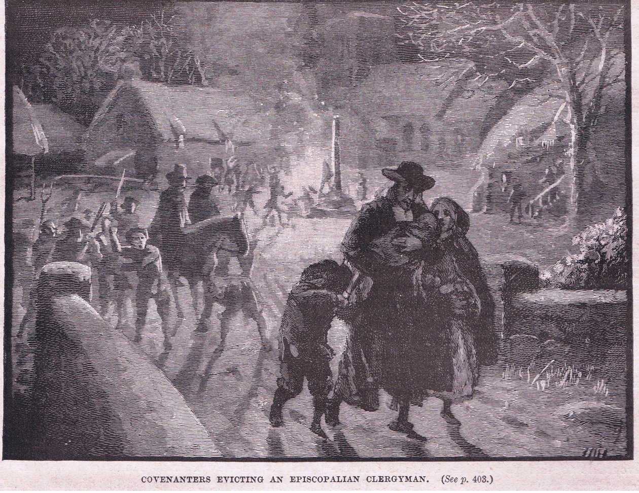 Covenanters Evicting an Episcopalian Clergyman by Gordon Frederick Browne