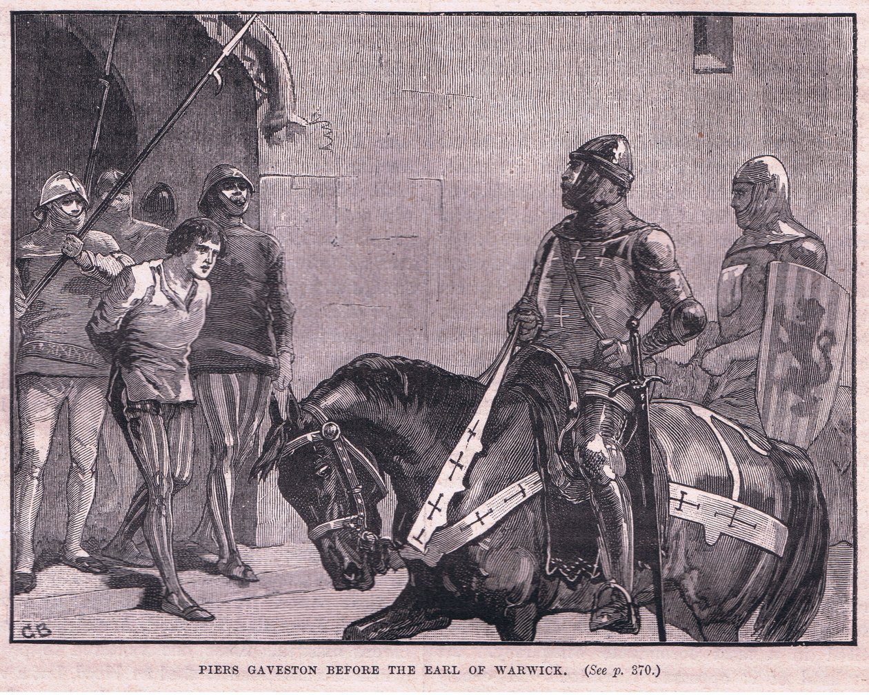 Pier Gaveston before the Earl of Warwick AD 1312 by Gordon Frederick Browne
