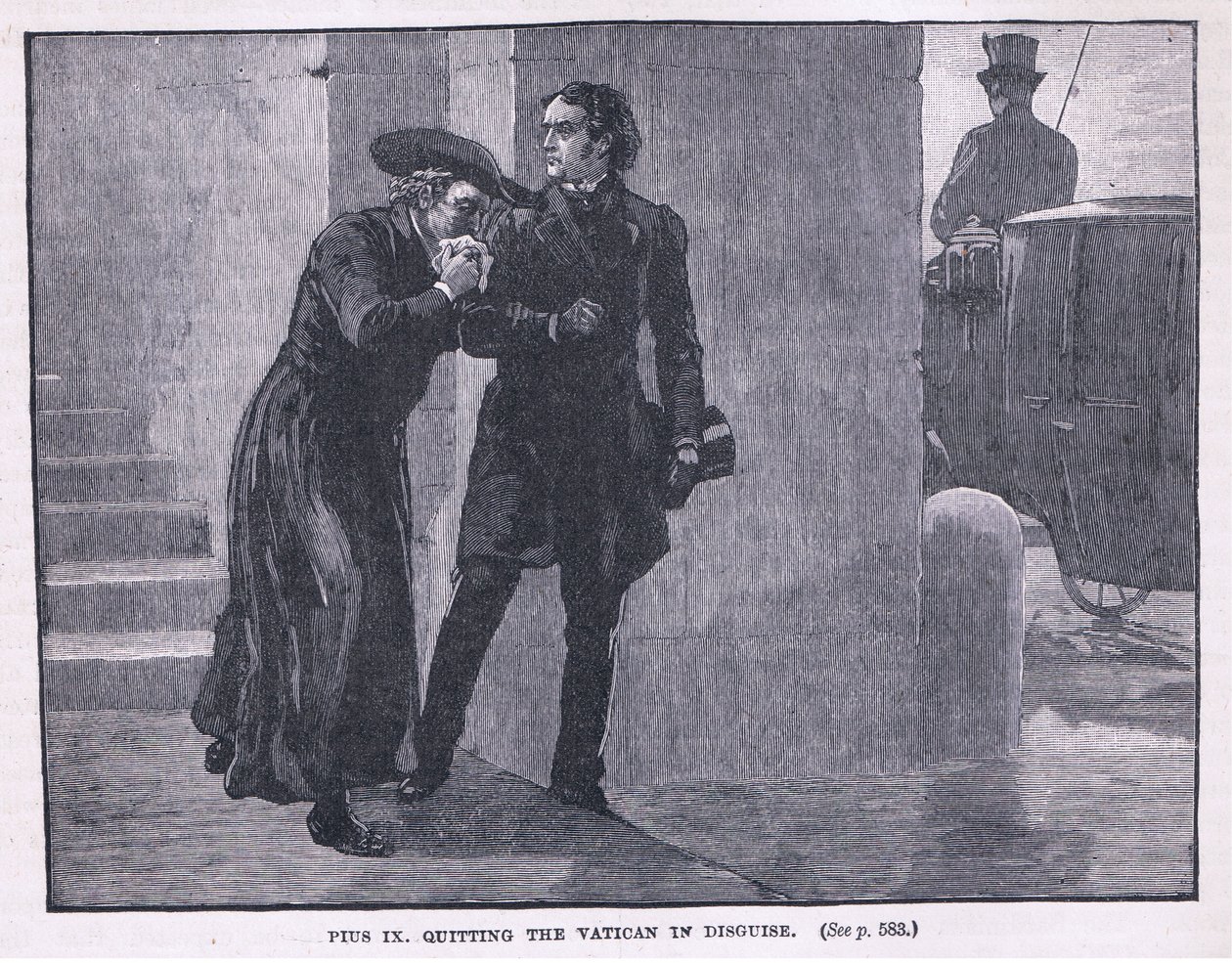 Pius IX quitting the Vatican in disguise by Gordon Frederick Browne