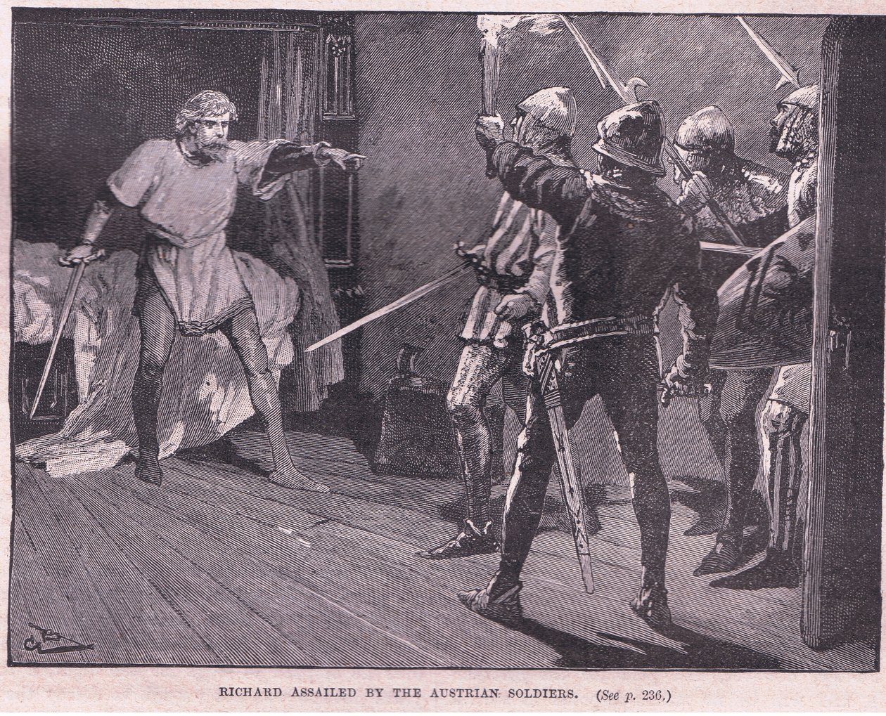 Richard Assailed by the Austrian Soldiers AD 1192 by Gordon Frederick Browne
