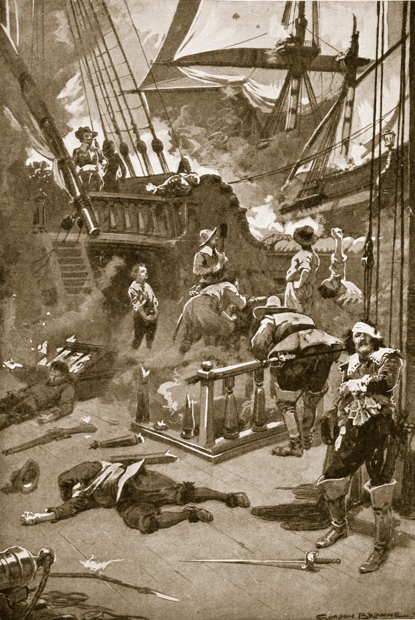 The Battle off Camperdown, July 29th-31st by Gordon Frederick (after) Browne