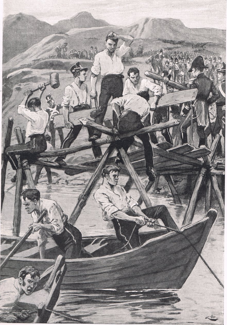 The Construction of the Bridge Over the Guadiana, Illustration from 