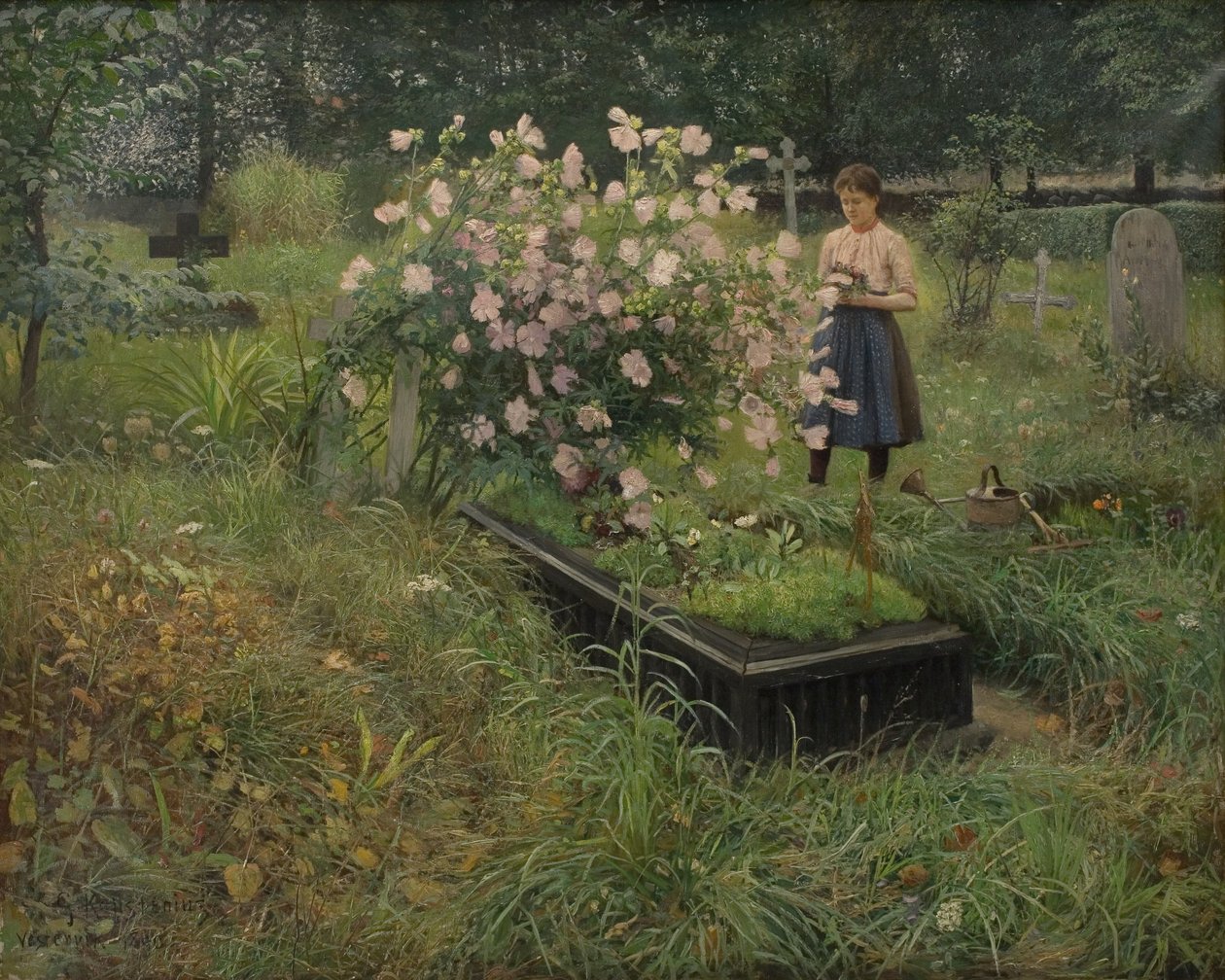 Graveyard Scene by Gottfrid Kallstenius