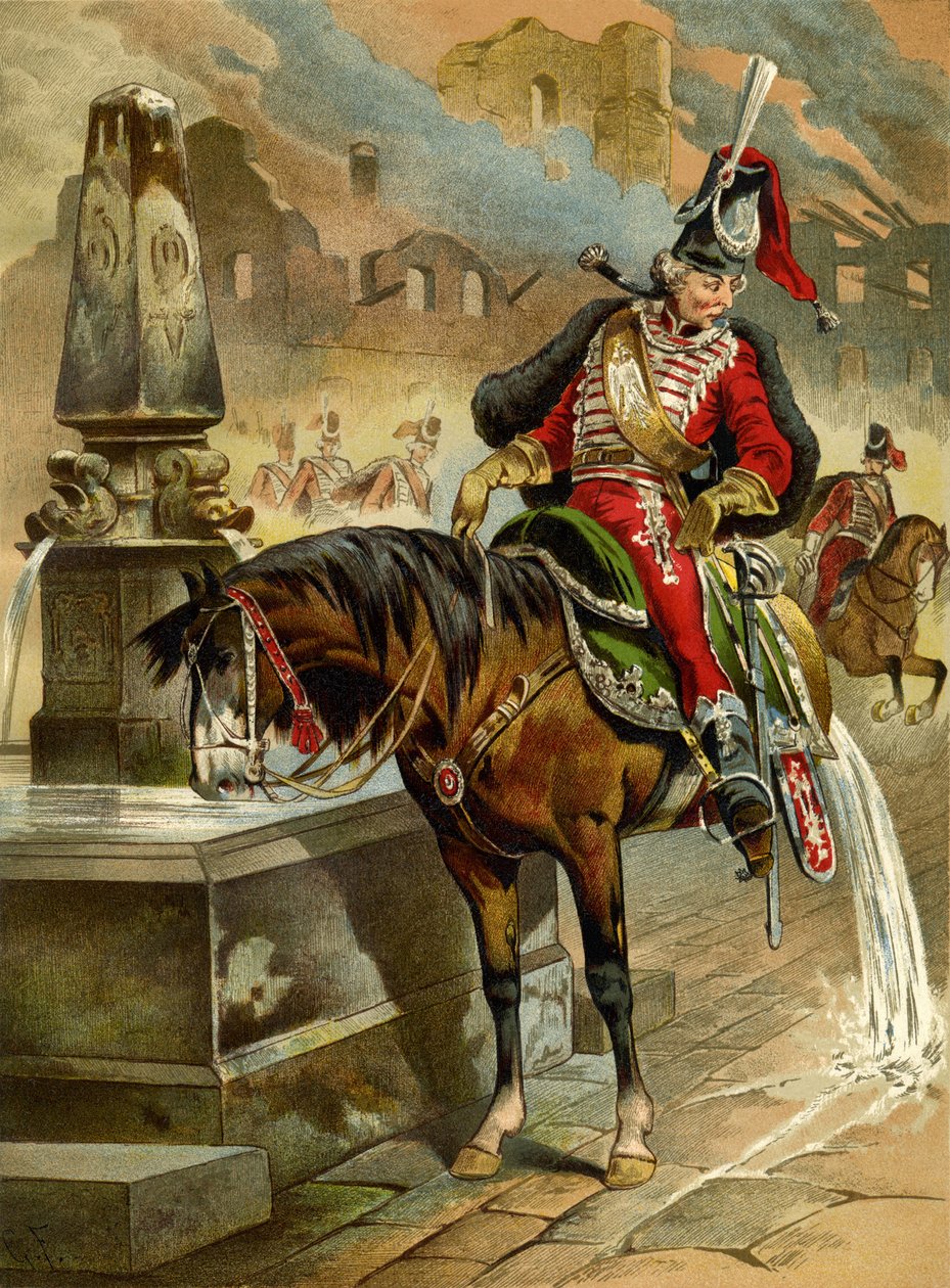 Illustration to the Book The Surprising Adventures of Baron Münchhausen by Rudolph Erich Raspe, 1896 by Gottfried Franz