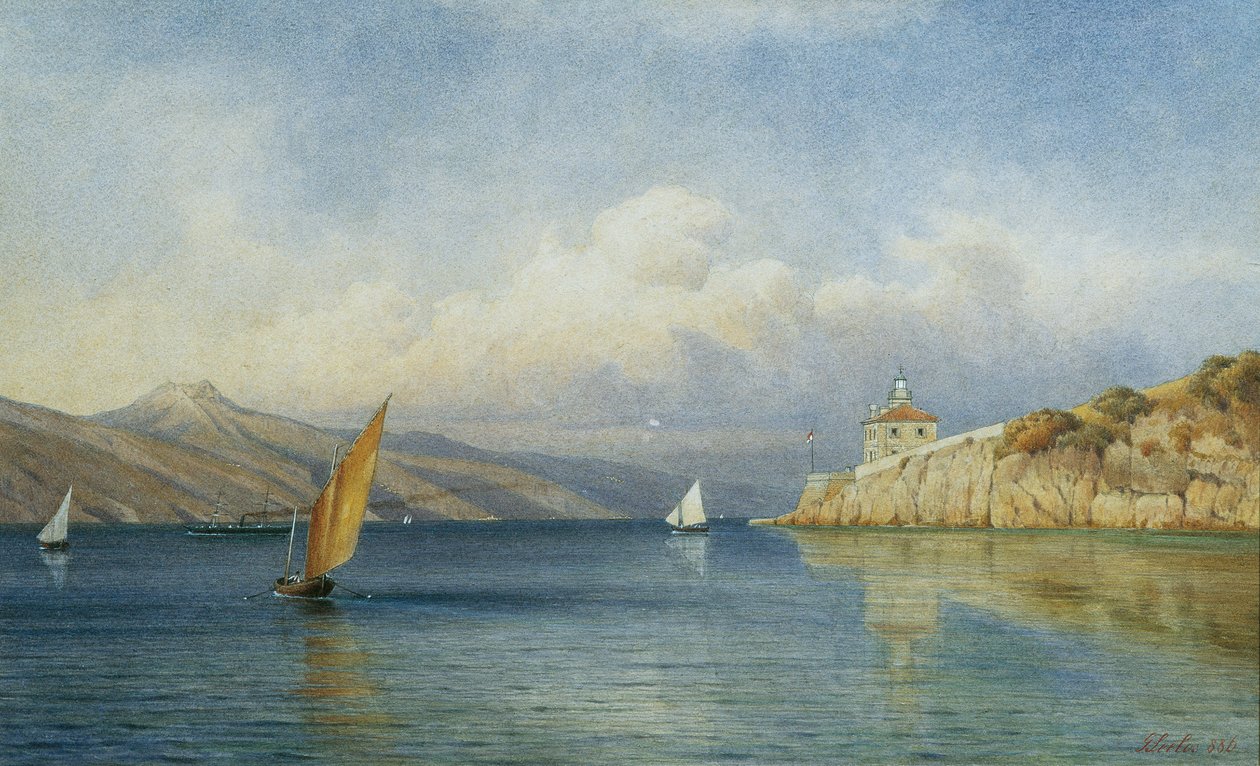 The Lighthouse of Prestenizza on the Island of Cherso by Gottfried Seelos