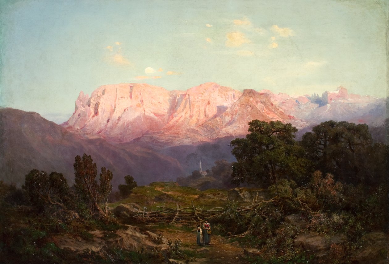 Schlern with Rosengarten Seen from Rampeun by Gottfried Seelos