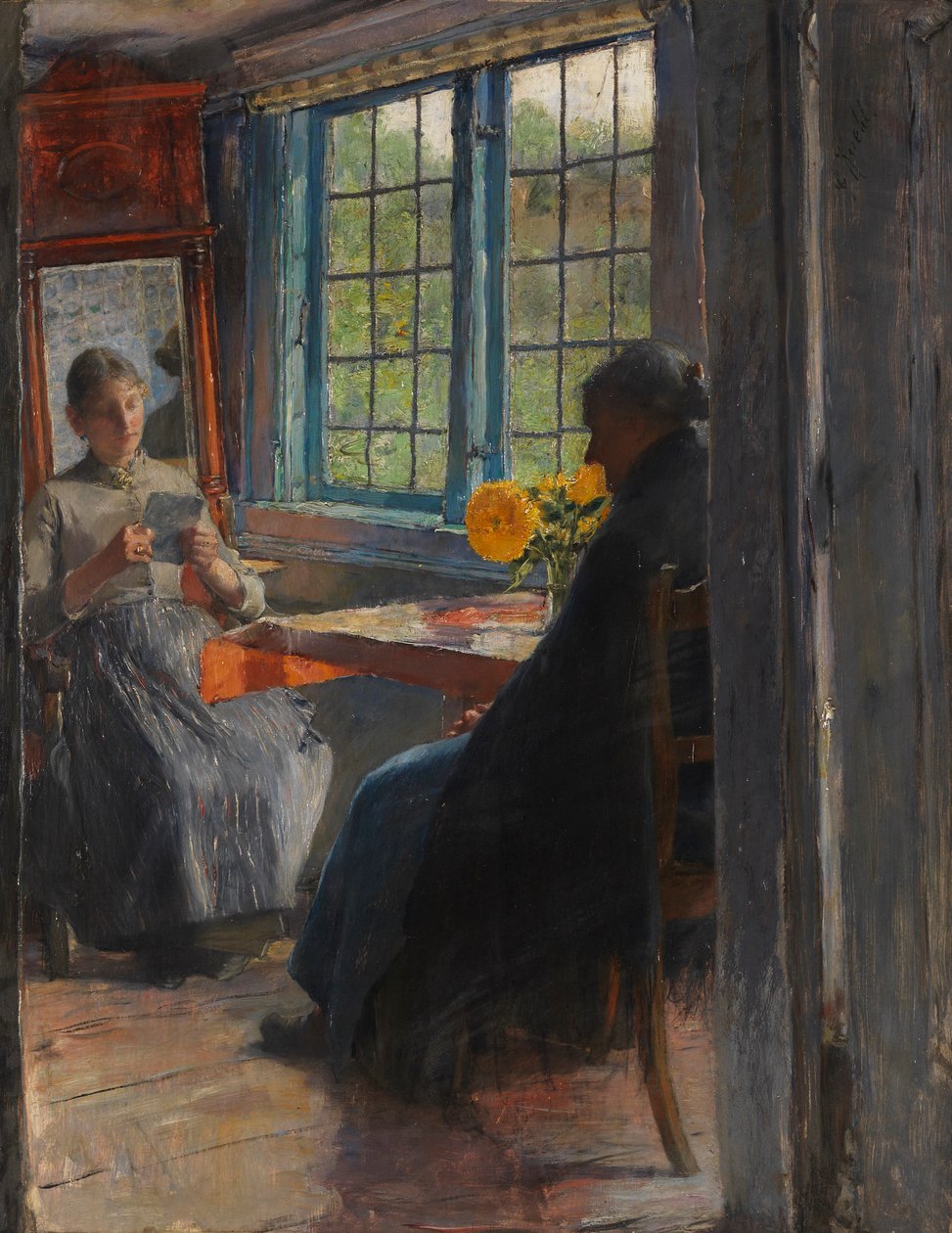 Women at the Garden Window by Gotthardt Kuehl