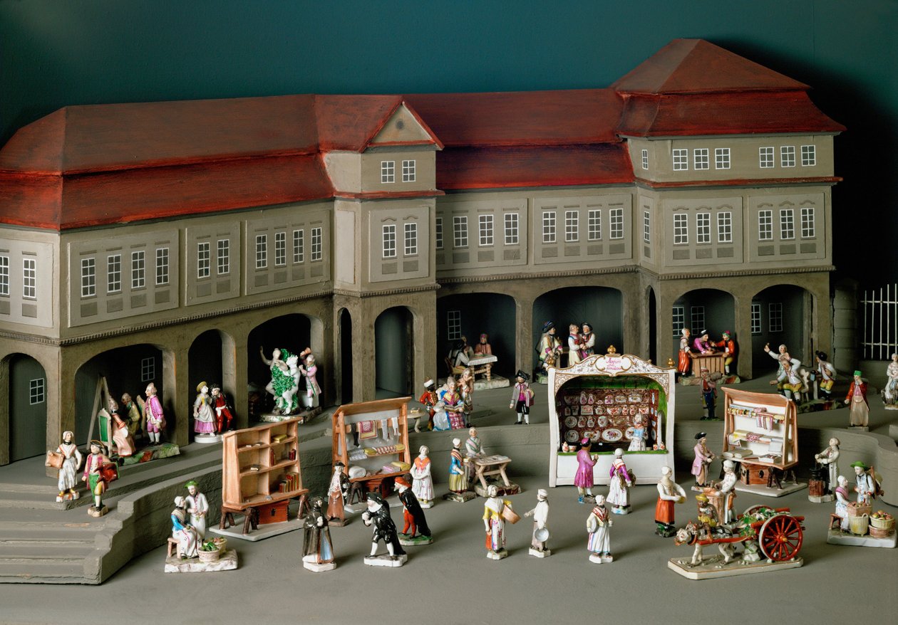 Venetian Fair, a Market Scene in Memory of a Trip to Venice by Duke Carl Eugen of Württemberg by Gottlieb Friedrich Riedel