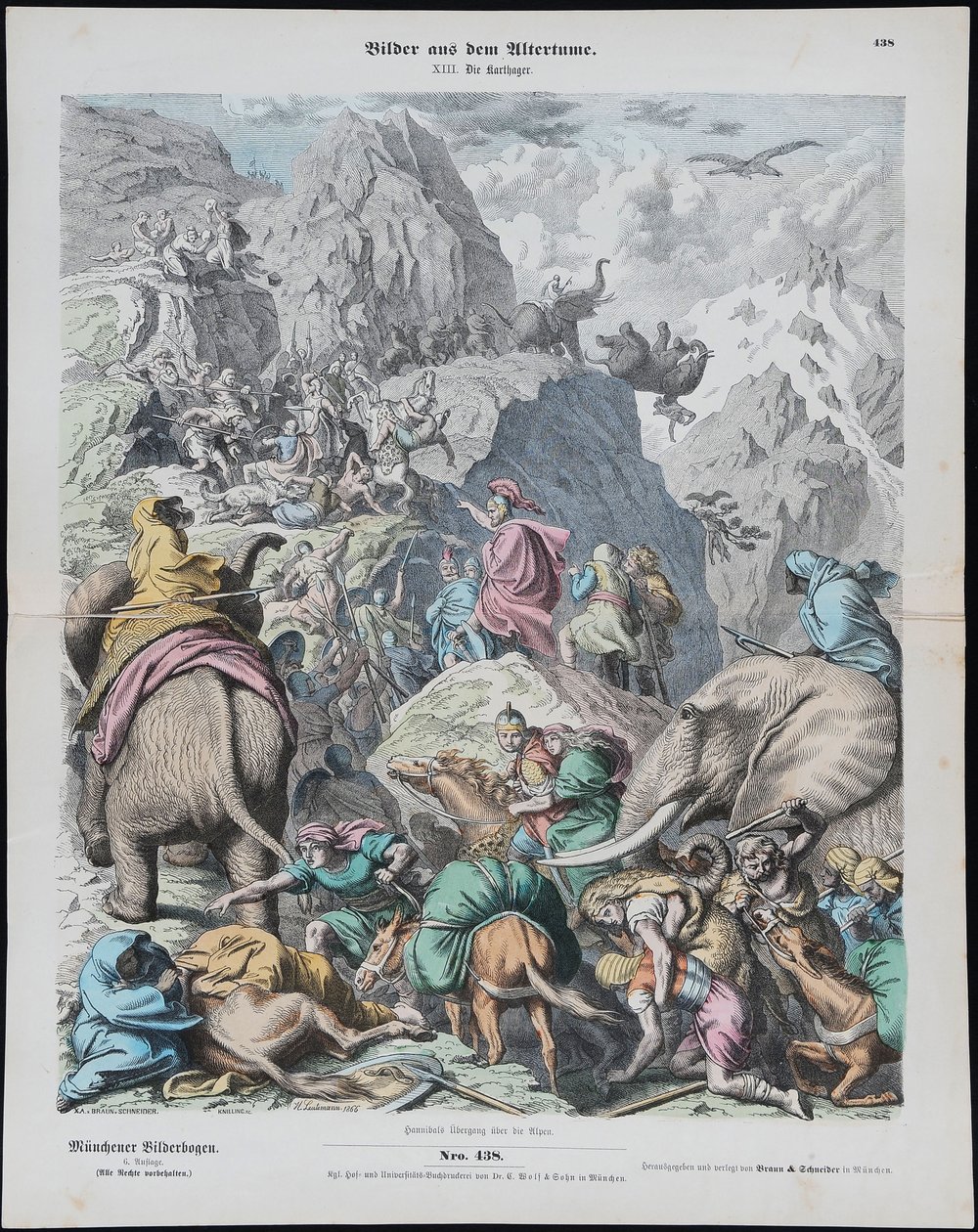 Hannibal Crosses the Alps from Münchener Bilderbogen by Gottlob Heinrich Leutemann