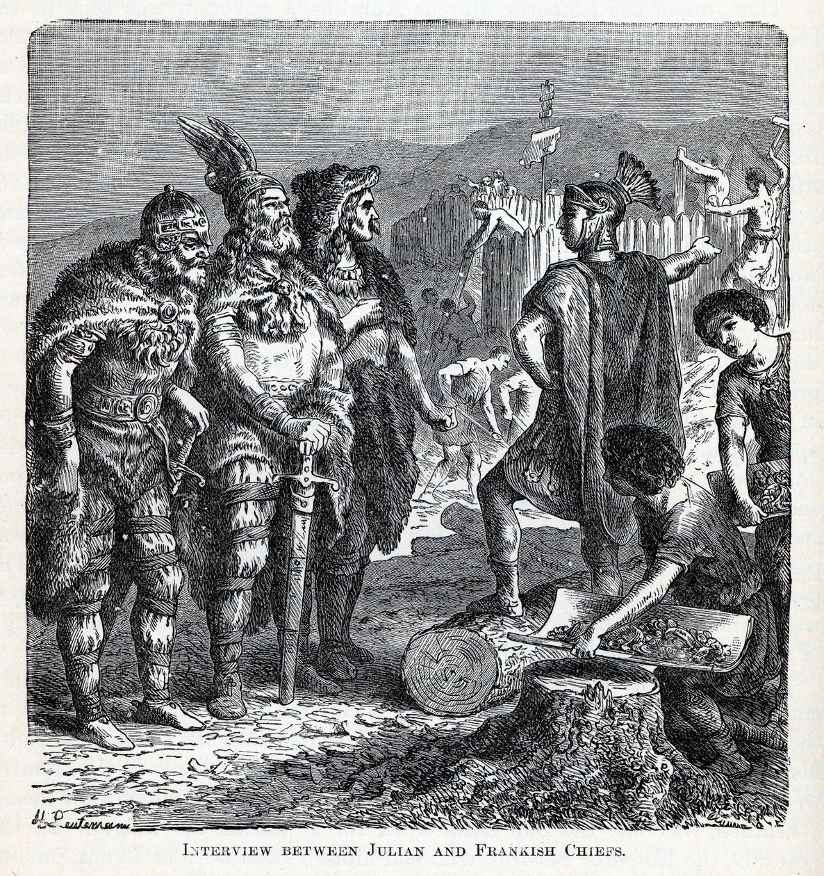 Interview between Julian and Frankish Chiefs, 1882 by Gottlob Heinrich Leutemann