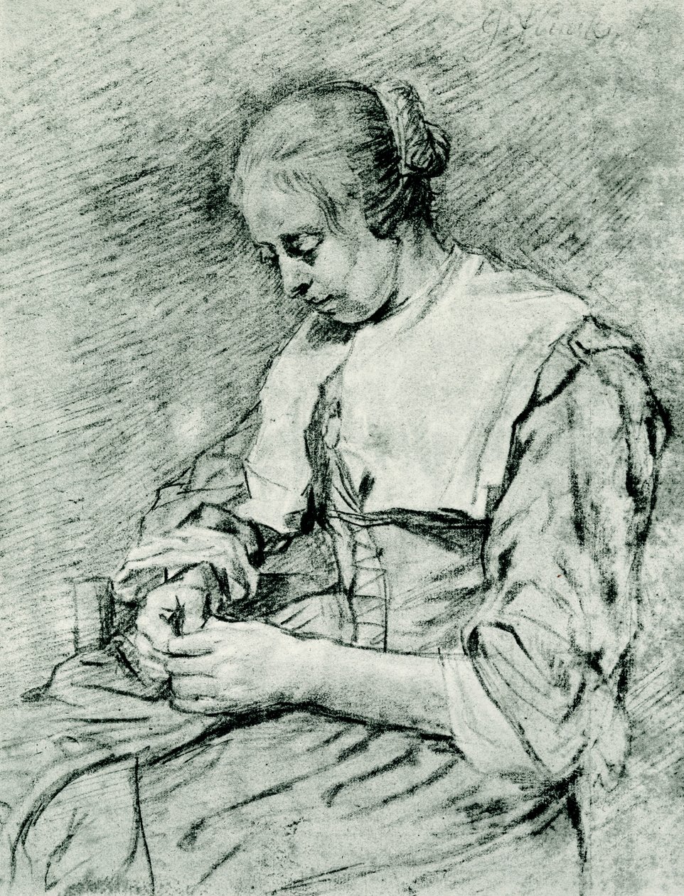 The seamstress by Govaert Flinck