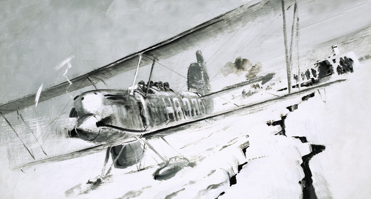 Unidentified Biplane Landing on Cracked Ice by Graham Coton