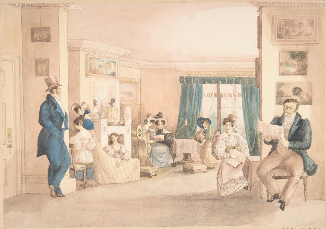 An Interior at Hatton, Warwickshire, 1820-30 by Granddaughters of Dr. Samuel Parr.