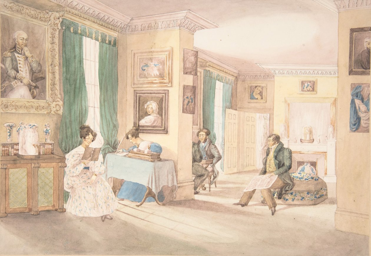 An Interior at Hatton, Warwickshire, 1820-30 by Granddaughters of Dr. Samuel Parr.