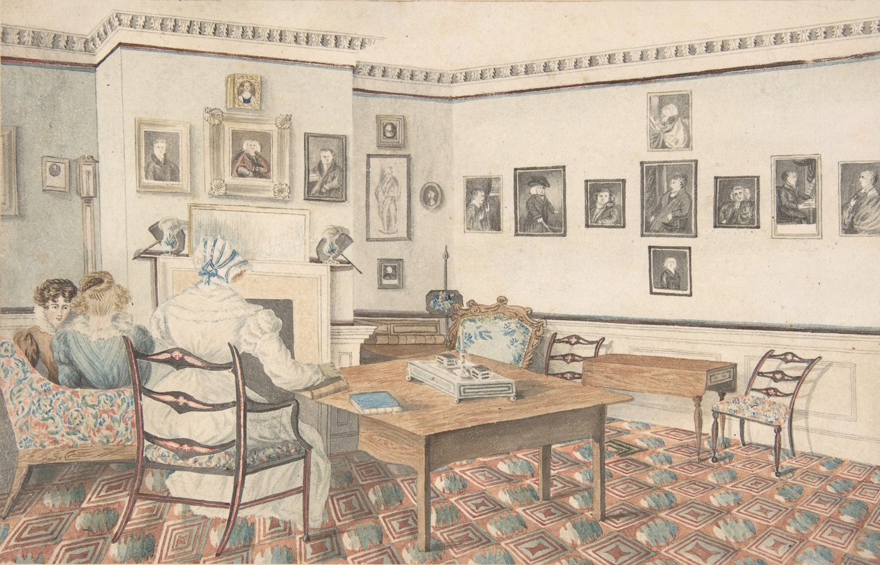Drawing Room at Hatton, Warwickshire by Granddaughters of Dr. Samuel Parr.