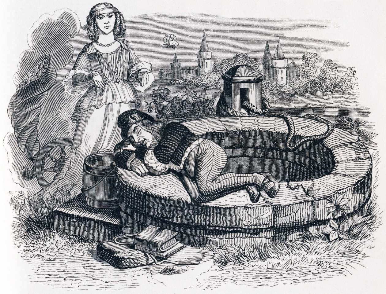 The Fortune and the Child - Fables by La Fontaine by Grandville