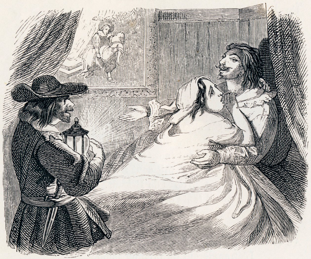 The Husband, the Wife and the Thief - Fables by La Fontaine by Grandville