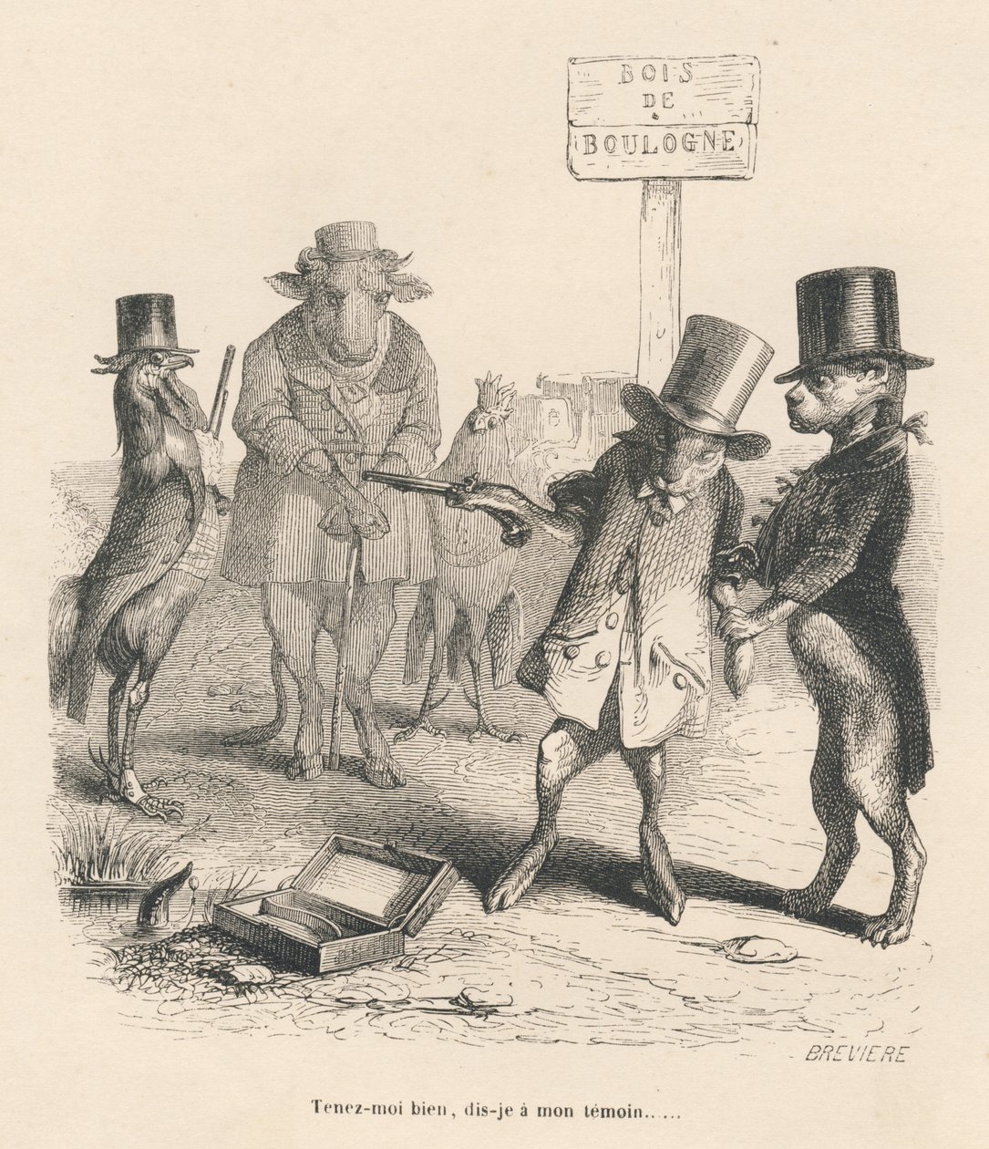 Duel in the Bois de Boulogne by Grandville